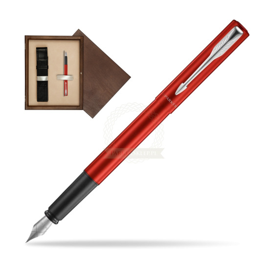 Parker Vector XL Red CT Penna Stilografica in single wooden box Wenge Single Ecru