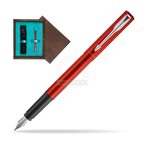 Parker Vector XL Red CT Penna Stilografica in single wooden box Wenge Single Turquoise 