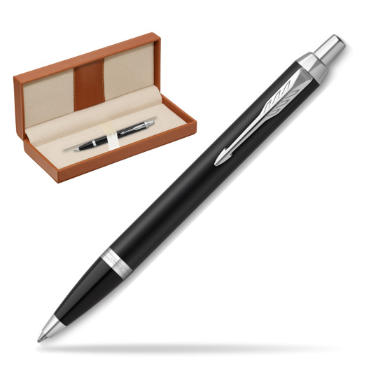 Parker IM Essential Matt Black CT Ballpoint Pen  in classic box brown