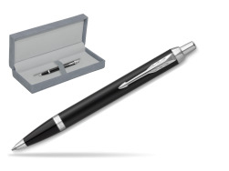 Parker IM Essential Matt Black CT Ballpoint Pen in suede box grey