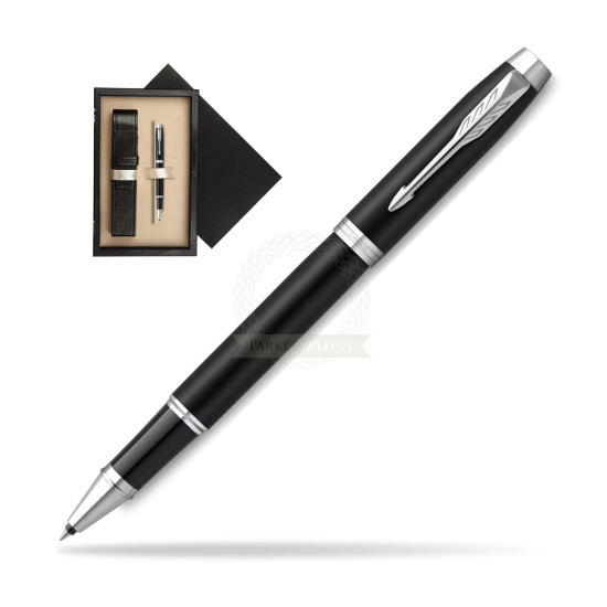 Parker IM Essential Matt Black CT Rollerball Pen in single wooden box Wenge Single Ecru