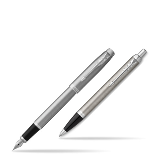 IM Essential Stainless Steel CT Fountain Pen + Ballpoint Pen SET