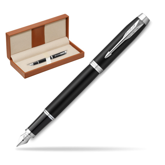 Parker IM Essential Black Matt CT Fountain Pen  in classic box brown