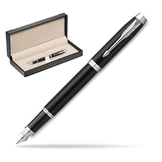Parker IM Essential Black Matt CT Fountain Pen in classic box black