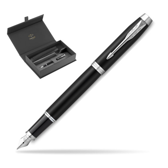 Parker IM Essential Black Matt CT Fountain Pen in original Parker box, slide-out case