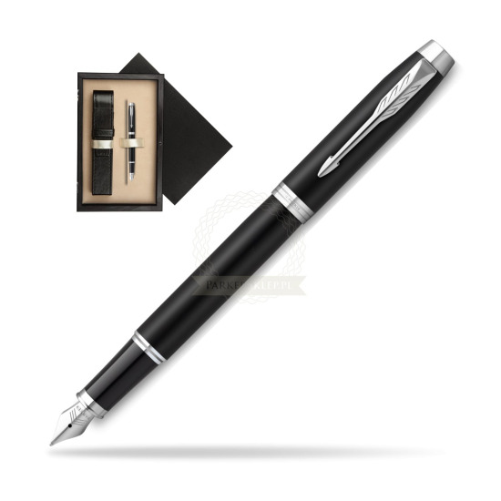Parker IM Essential Black Matt CT Fountain Pen in single wooden box Wenge Single Ecru