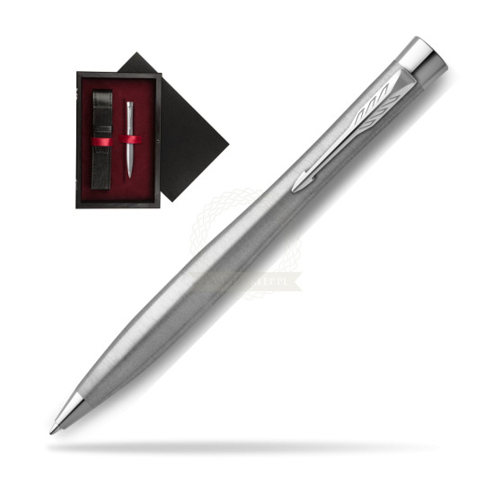 Parker Urban Twist Metro Metallic CT Ballpoint Pen in single wooden box Black Single Maroon