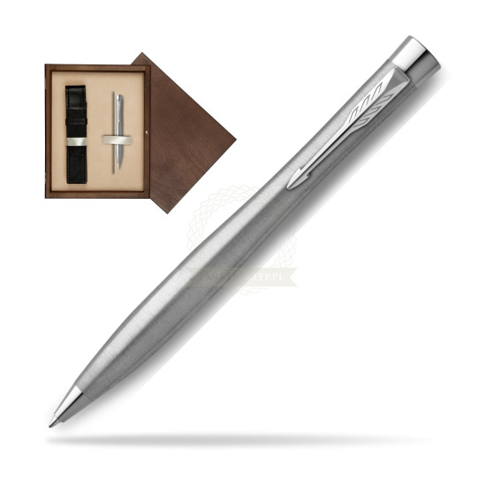 Parker Urban Twist Metro Metallic CT Ballpoint Pen in single wooden box Wenge Single Ecru