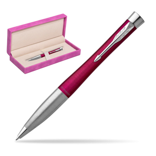 Parker Urban Twist Magenta CT Ballpoint Pen in suede box fuchsia