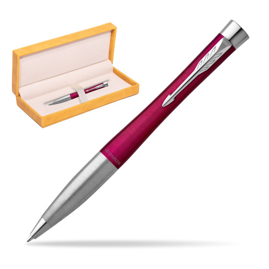 Parker Urban Twist Magenta CT Ballpoint Pen in suede box yellow