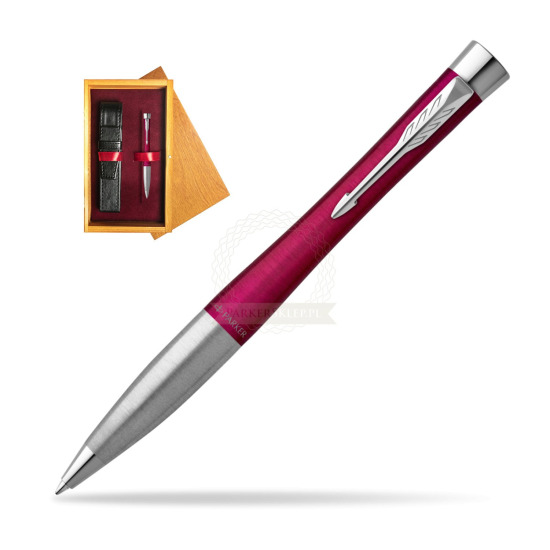 Parker Urban Twist Magenta CT Ballpoint Pen in single wooden box Honey Single Maroon