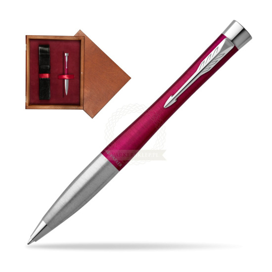 Parker Urban Twist Magenta CT Ballpoint Pen in single wooden box Mahogany Single Maroon