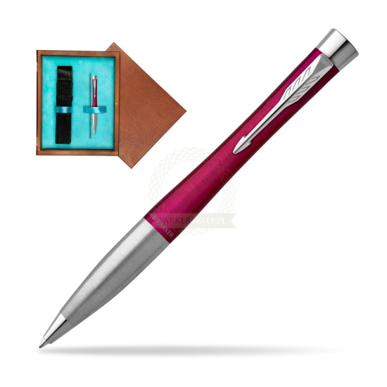 Parker Urban Twist Magenta CT Ballpoint Pen in single wooden box Mahogany Single Turquoise 