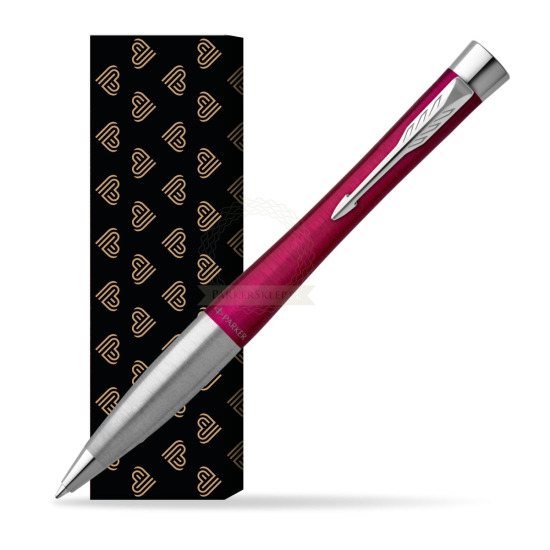 Parker Urban Twist Magenta CT Ballpoint Pen in cover Golden Hearts