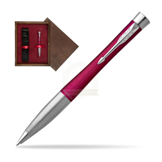 Parker Urban Twist Magenta CT Ballpoint Pen in single wooden box Wenge Single Maroon