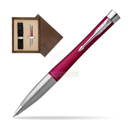 Parker Urban Twist Magenta CT Ballpoint Pen in single wooden box Wenge Single Ecru
