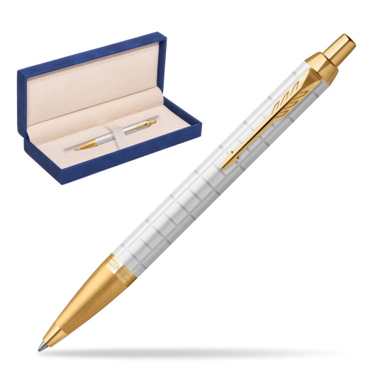 Parker IM Premium Pearl GT Penna a Sfera in suede box navy blue