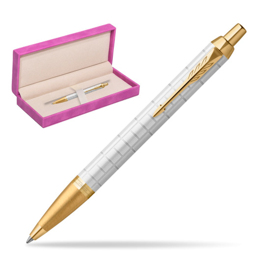 Parker IM Premium Pearl GT Penna a Sfera in suede box fuchsia