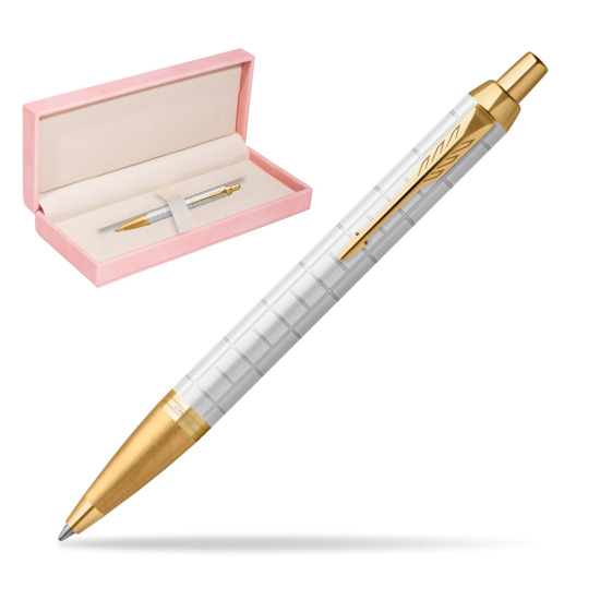 Parker IM Premium Pearl GT Penna a Sfera in suede box pink