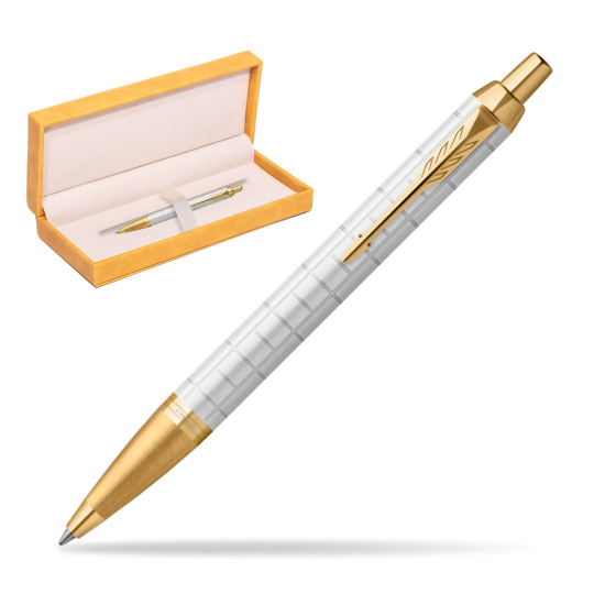 Parker IM Premium Pearl GT Penna a Sfera in suede box yellow
