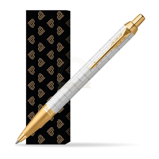 Parker IM Premium Pearl GT Penna a Sfera in cover Golden Hearts