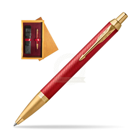 Parker IM Premium Red GT Penna a Sfera in single wooden box Honey Single Maroon