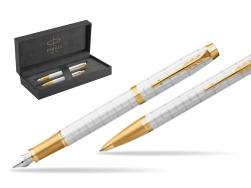 IM Premium Pearl GT Fountain Pen + Ballpoint Pen SET in original Parker Prestige box