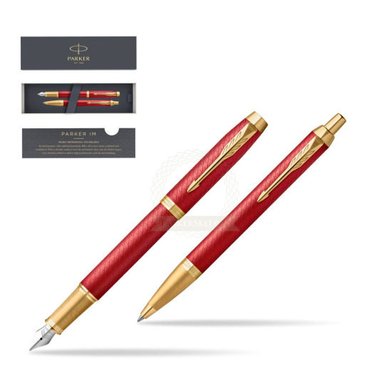 Parker IM Premium Red GT  Penna Stilografica +  Penna a Sfera Set regalo 