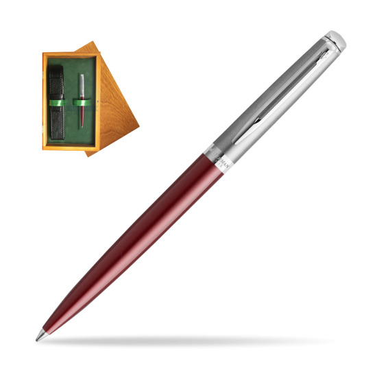 Waterman Hemisphere Essential Metallic Penna a Sfera Red CT in single wooden box Honey Single Green