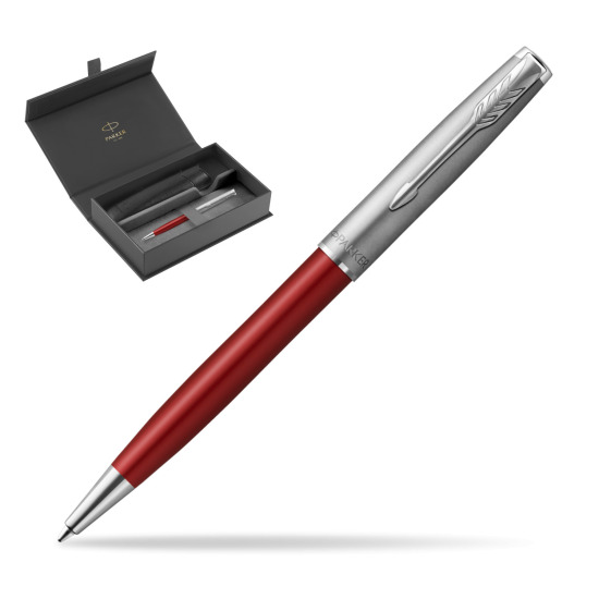 Parker Sonnet Sand Blasted Metal Red CT Penna a Sfera in original Parker box, slide-out case