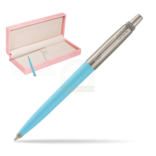 Parker Jotter Pop Art 70s Blue Ballpen in suede box pink
