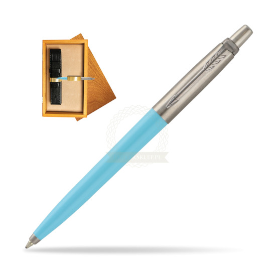 Parker Jotter Pop Art 70s Blue Ballpen in single wooden box Honey Single Ecru