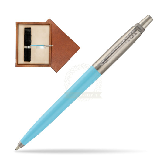 Parker Jotter Pop Art 70s Blue Ballpen in single wooden box Mahogany Single Ecru