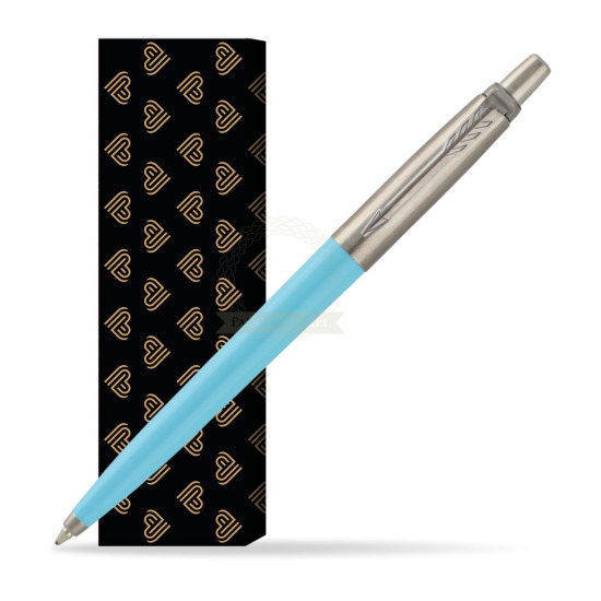 Parker Jotter Pop Art 70s Blue Ballpen in cover Golden Hearts