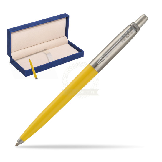 Parker Jotter Pop Art 70s Yellow Ballpen in suede box navy blue