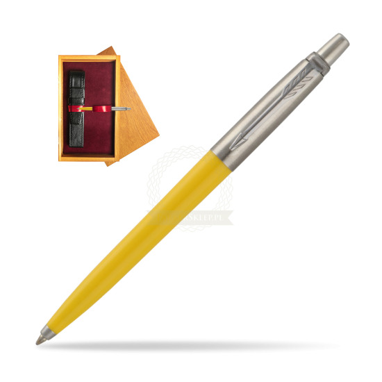 Parker Jotter Pop Art 70s Yellow Ballpen in single wooden box Honey Single Maroon