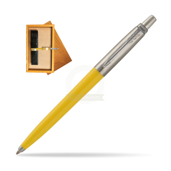 Parker Jotter Pop Art 70s Yellow Ballpen in single wooden box Honey Single Ecru