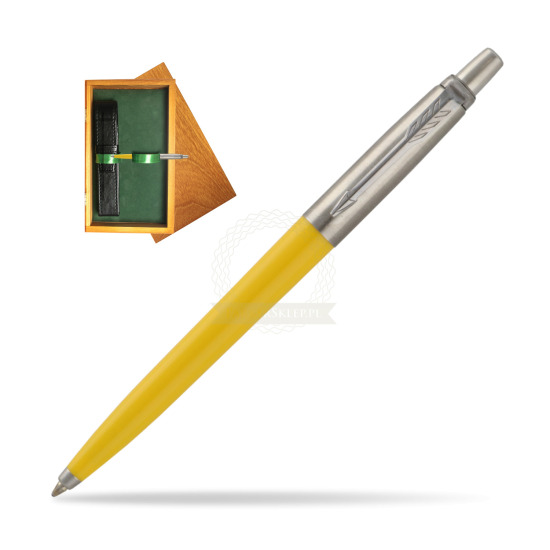 Parker Jotter Pop Art 70s Yellow Ballpen in single wooden box Honey Single Green