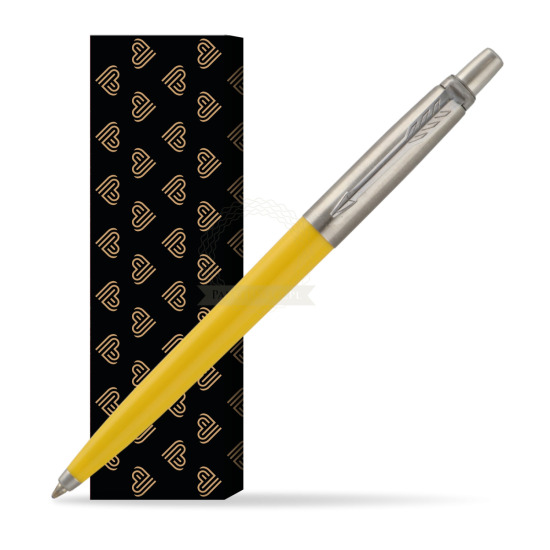 Parker Jotter Pop Art 70s Yellow Ballpen in cover Golden Hearts