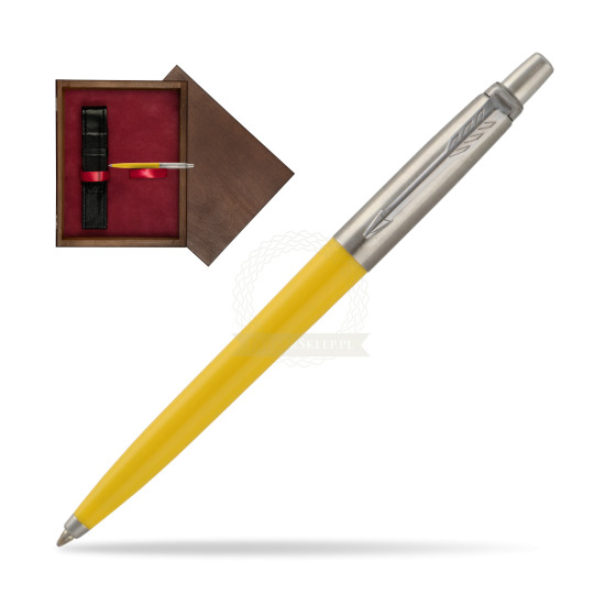 Parker Jotter Pop Art 70s Yellow Ballpen in single wooden box Wenge Single Maroon