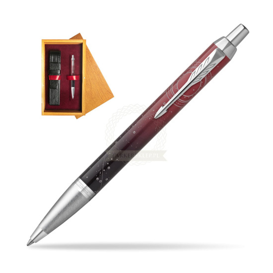 Parker IM LAST FRONTIER PORTAL CT Ballpoint Pen in single wooden box Honey Single Maroon