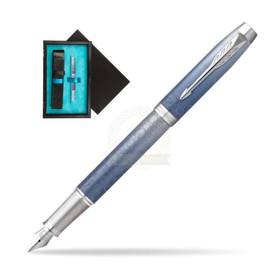 Parker IM LAST FRONTIER POLAR CT Penna Stilografica in single wooden box Black Single Turquoise