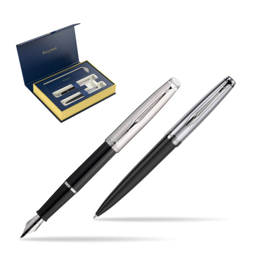 Fountain + Ballpoint Pen Gift Set Waterman Embleme Core Black 