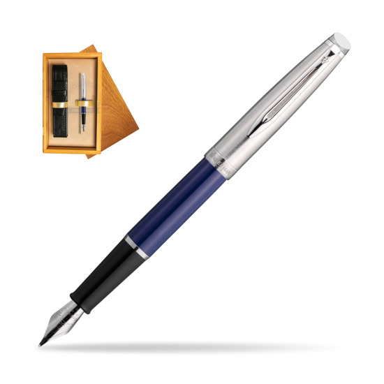 Waterman Penna Stilografica Embleme Core Blue in single wooden box Honey Single Ecru