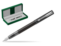 Parker Vector XL Black Fountain Pen in the green leather box