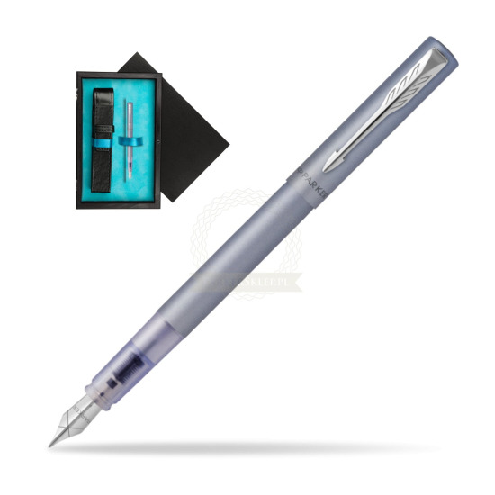 Parker Vector XL Silver Blue Penna Stilografica in single wooden box Black Single Turquoise