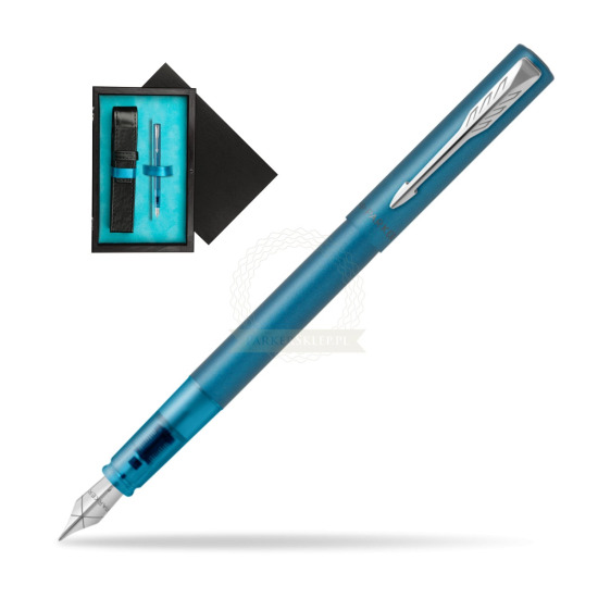 Parker Vector XL Teal Penna Stilografica in single wooden box Black Single Turquoise