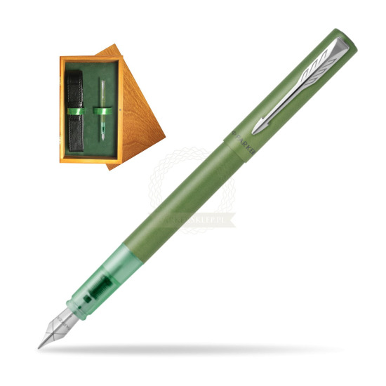 Parker Vector XL Green Penna Stilografica in single wooden box Honey Single Green