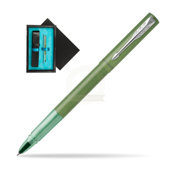 Vector XL Green Rollerball in single wooden box Black Single Turquoise