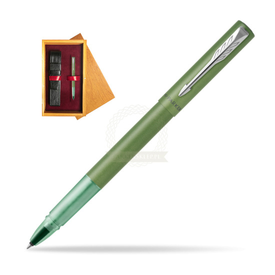 Vector XL Green Rollerball in single wooden box Honey Single Maroon